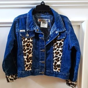 Gasoline Cheetah Faux Fur Jean Jacket